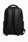 Premium Faux Leather Backpack (Black) - Image 3
